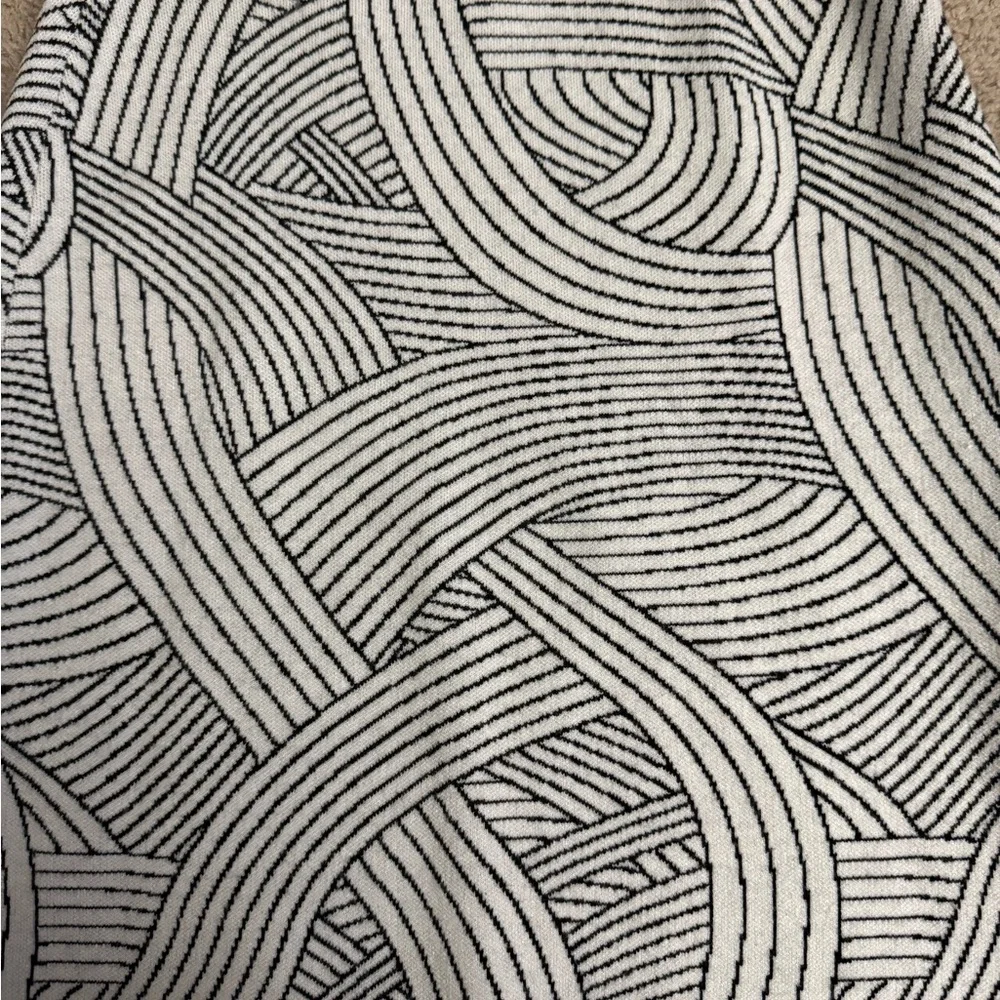 Anthropologie Maeve Jovana Sweater Pencil Skirt Black & White  Medium Geometric - Picture 3 of 5